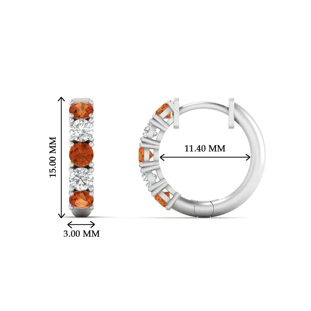 Sparkle 5 Stone Hoop Earrings