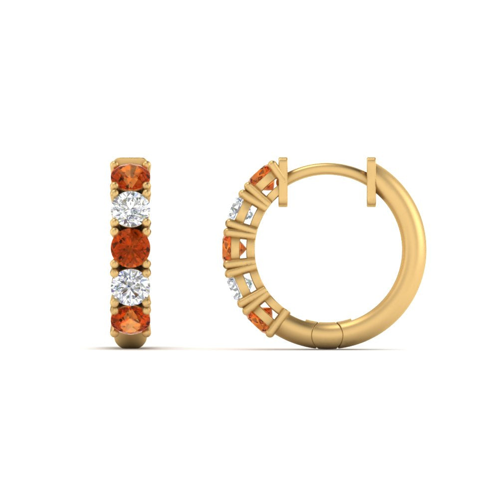Sparkle 5 Stone Hoop Earrings