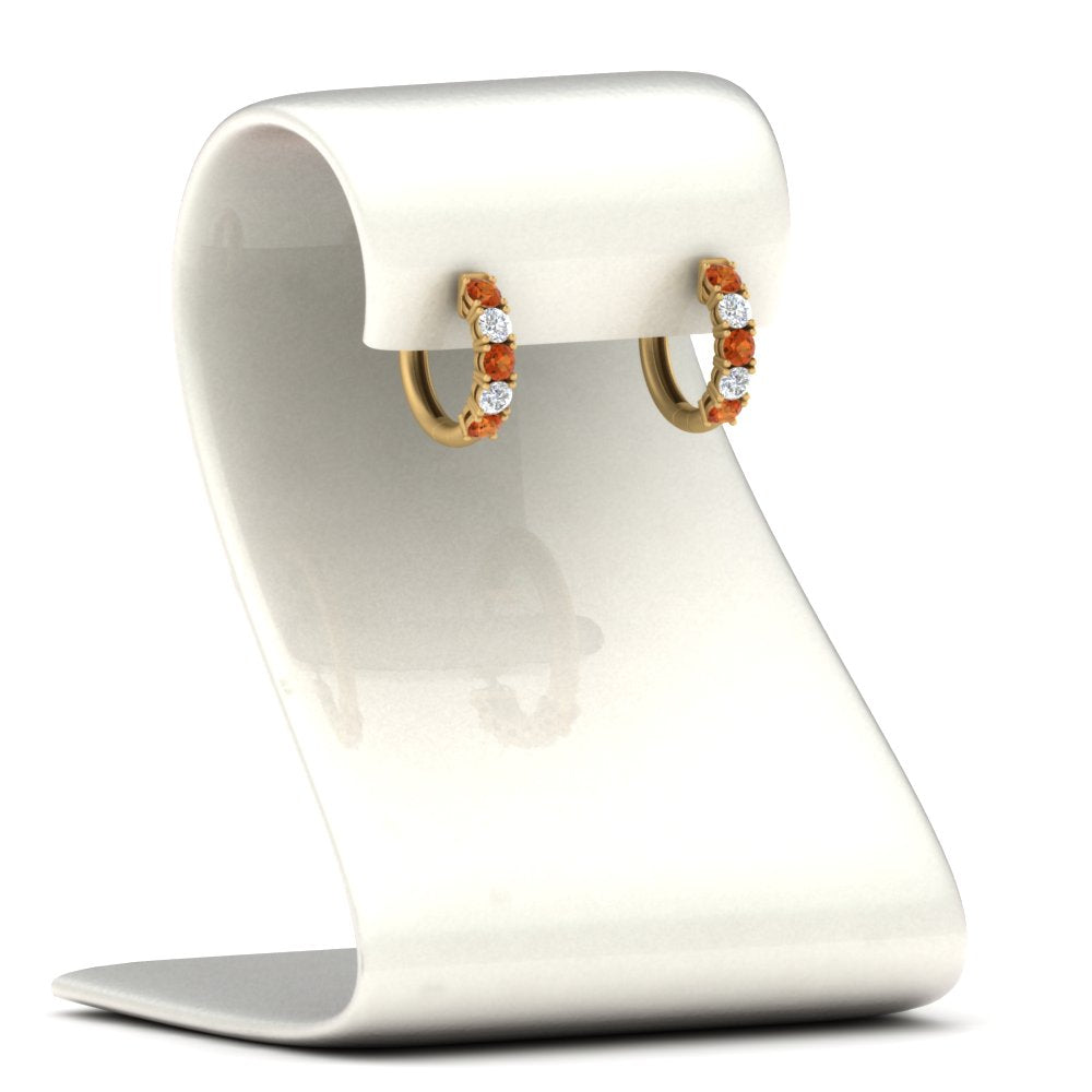 Sparkle 5 Stone Hoop Earrings