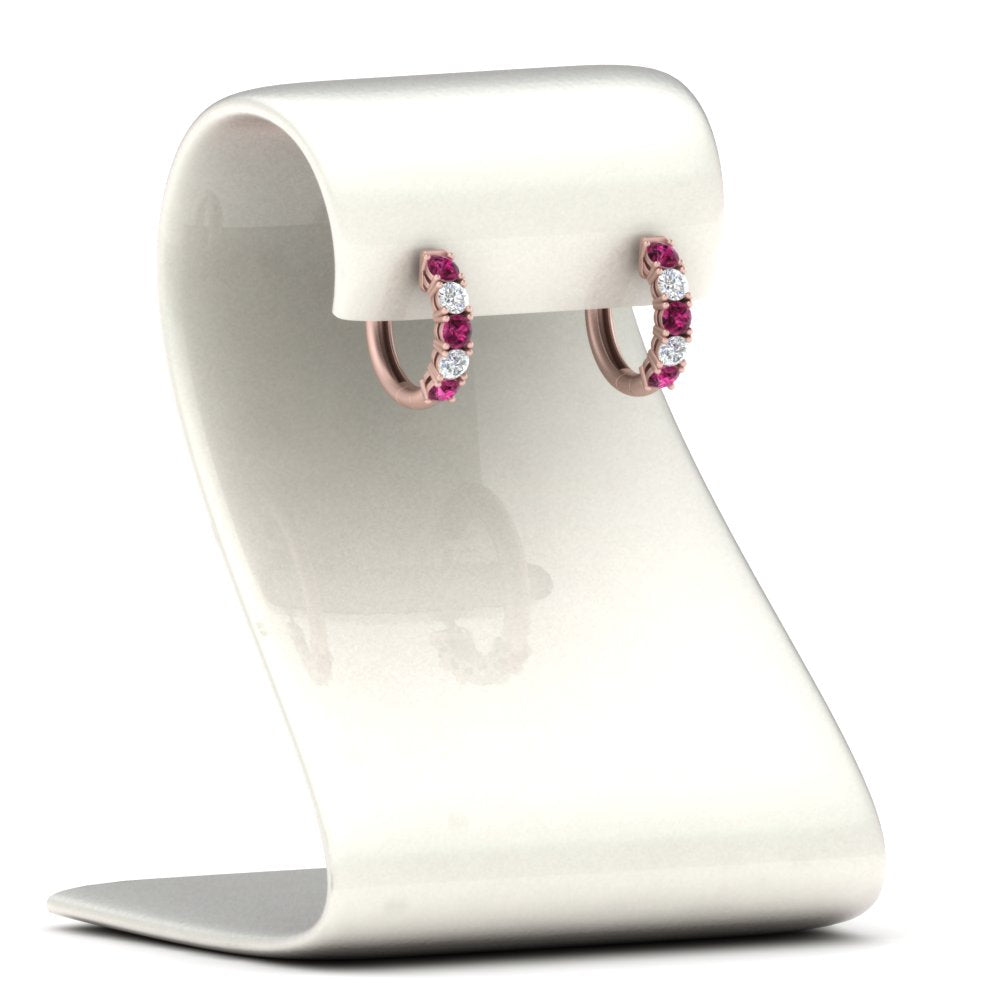 Sparkle 5 Stone Hoop Earrings