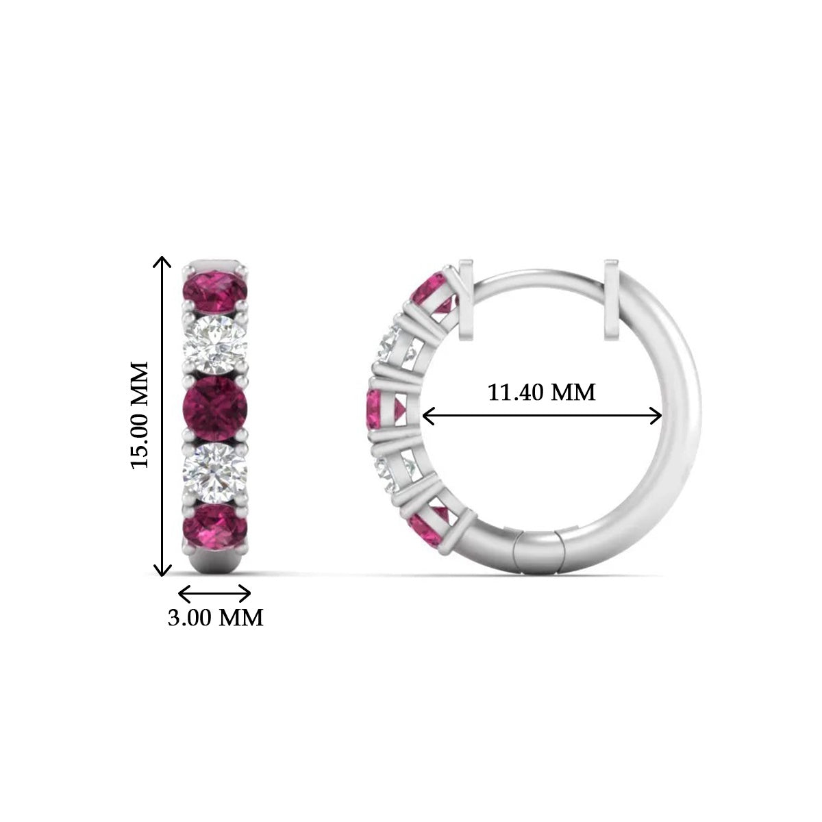 Sparkle 5 Stone Hoop Earrings