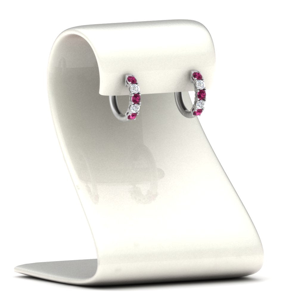 Sparkle 5 Stone Hoop Earrings