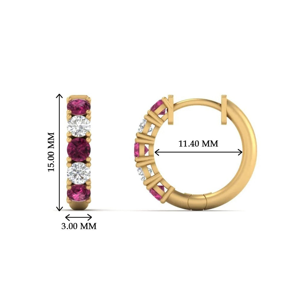 Sparkle 5 Stone Hoop Earrings