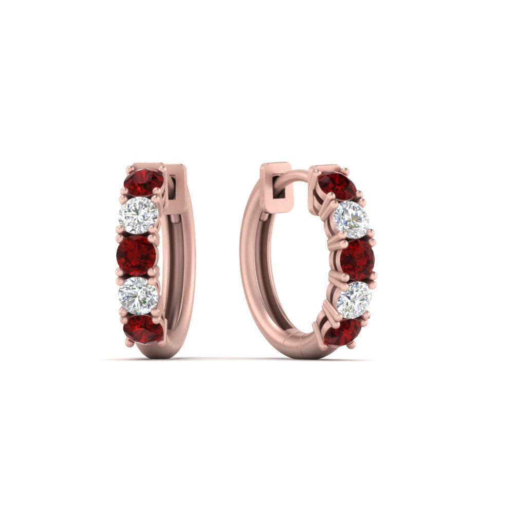 Sparkle 5 Stone Hoop Earrings