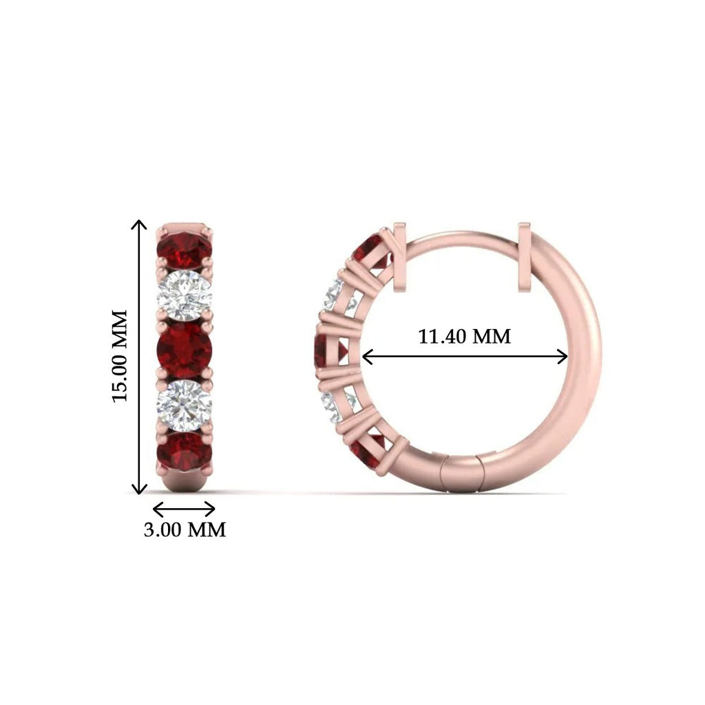 Sparkle 5 Stone Hoop Earrings