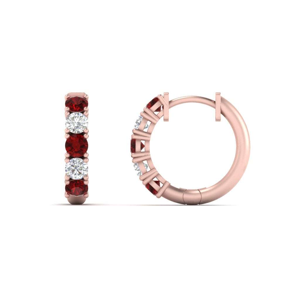 Sparkle 5 Stone Hoop Earrings