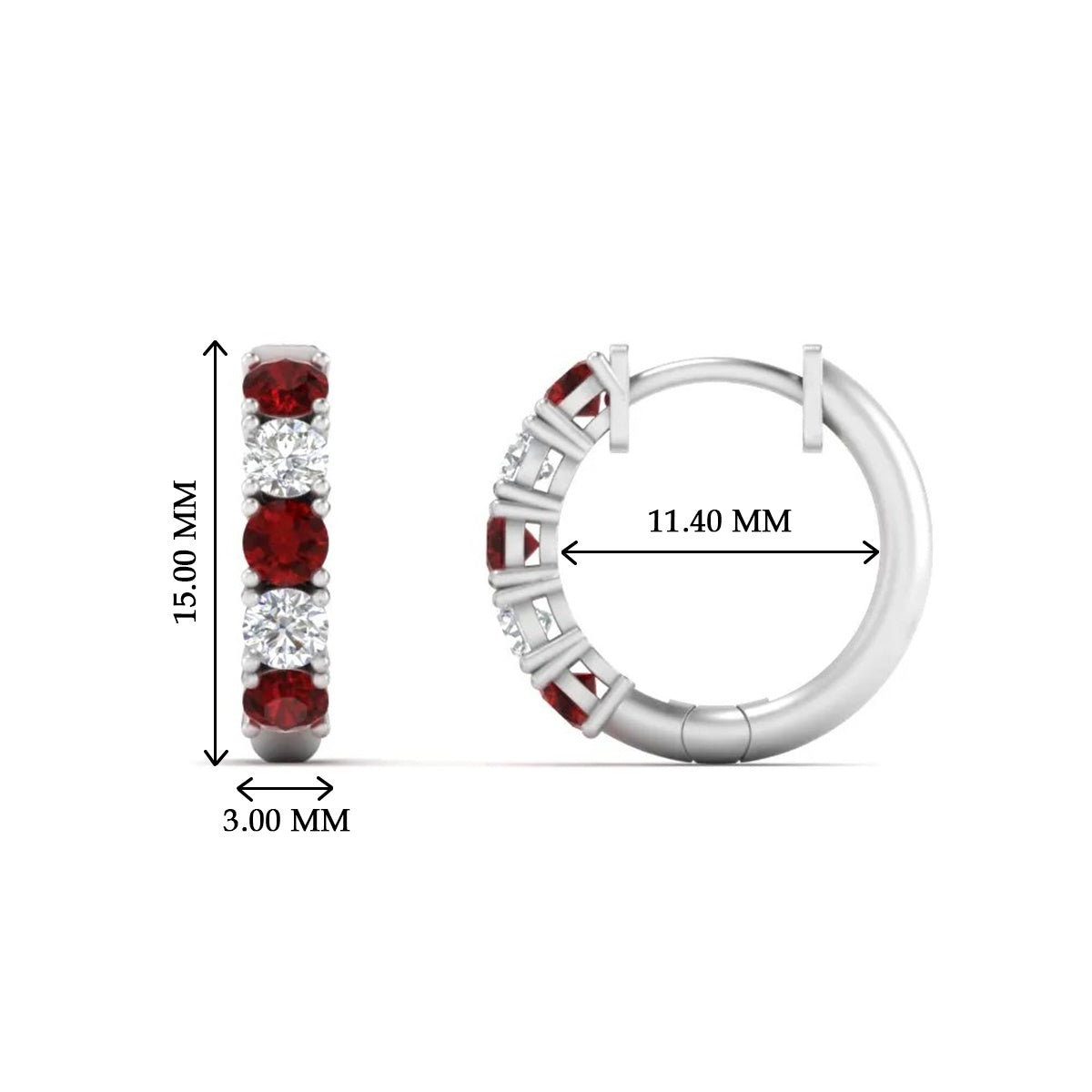 Sparkle 5 Stone Hoop Earrings