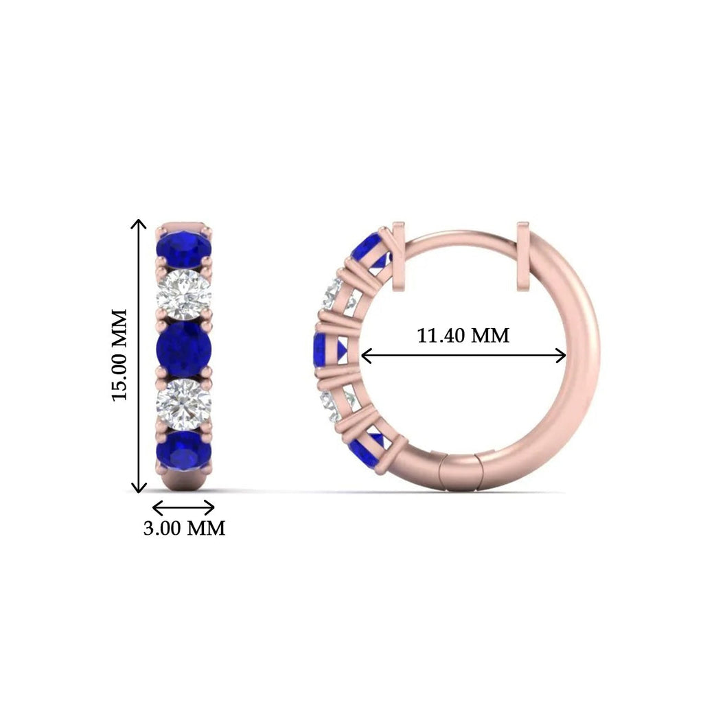 Sparkle 5 Stone Hoop Earrings