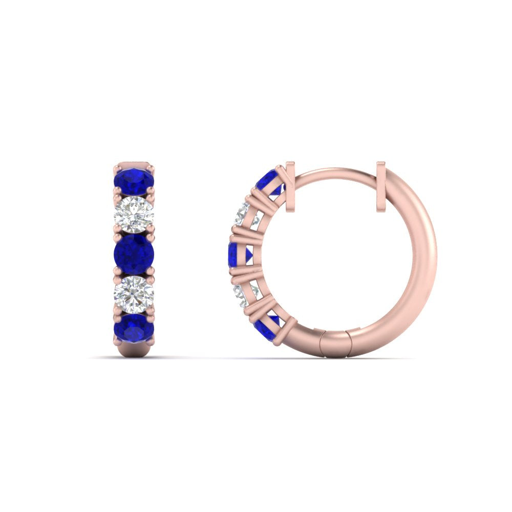Sparkle 5 Stone Hoop Earrings