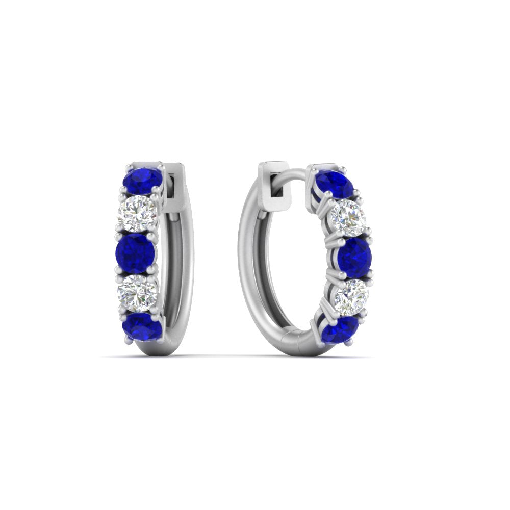 Sparkle 5 Stone Hoop Earrings