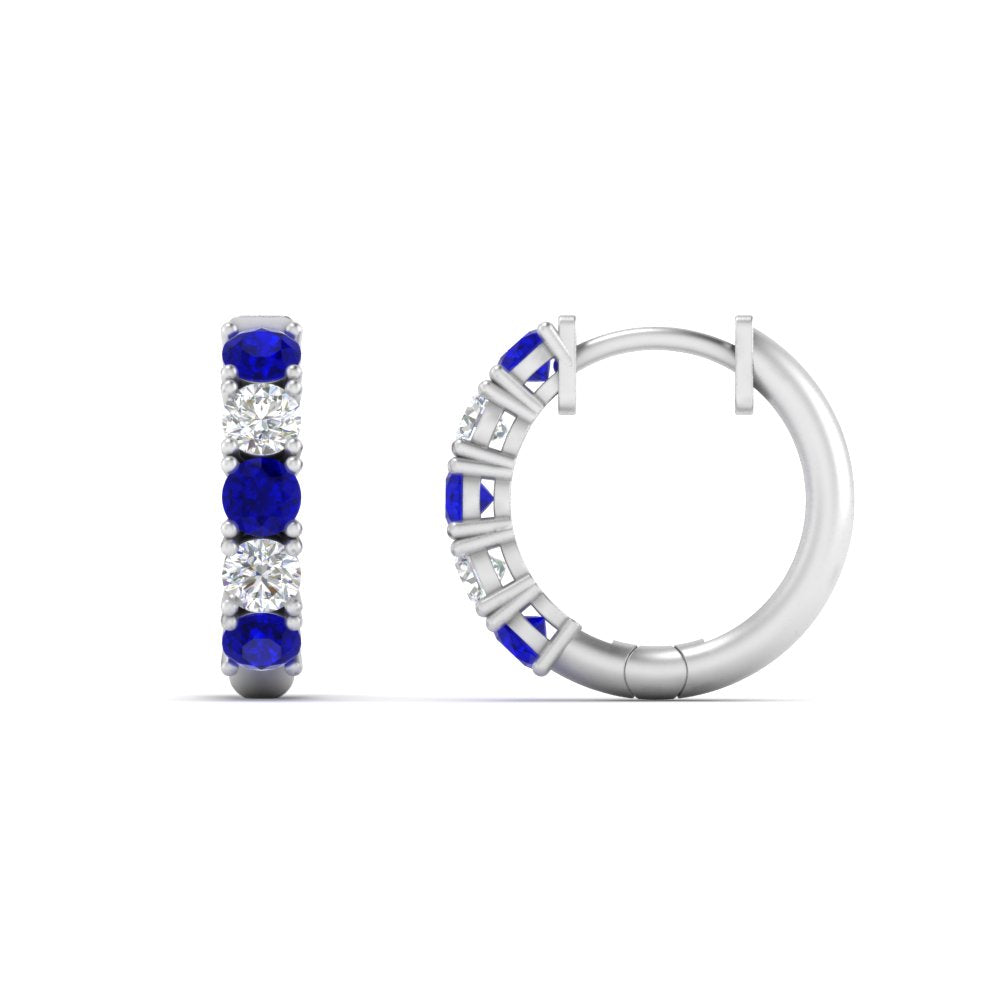 Sparkle 5 Stone Hoop Earrings