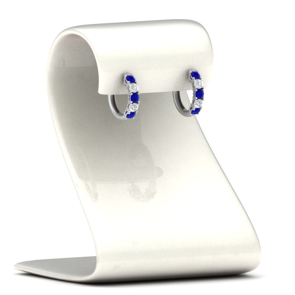 Sparkle 5 Stone Hoop Earrings