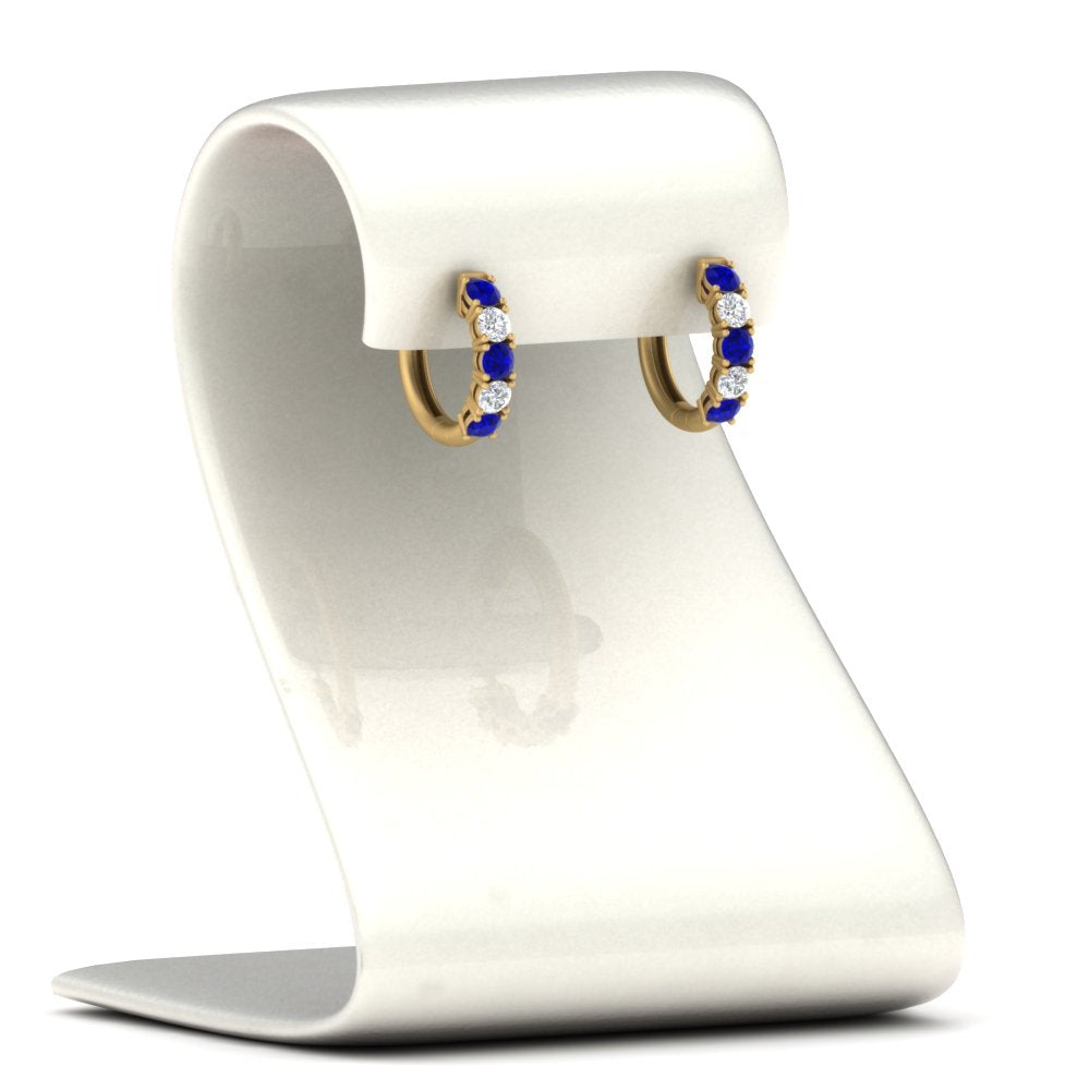 Sparkle 5 Stone Hoop Earrings