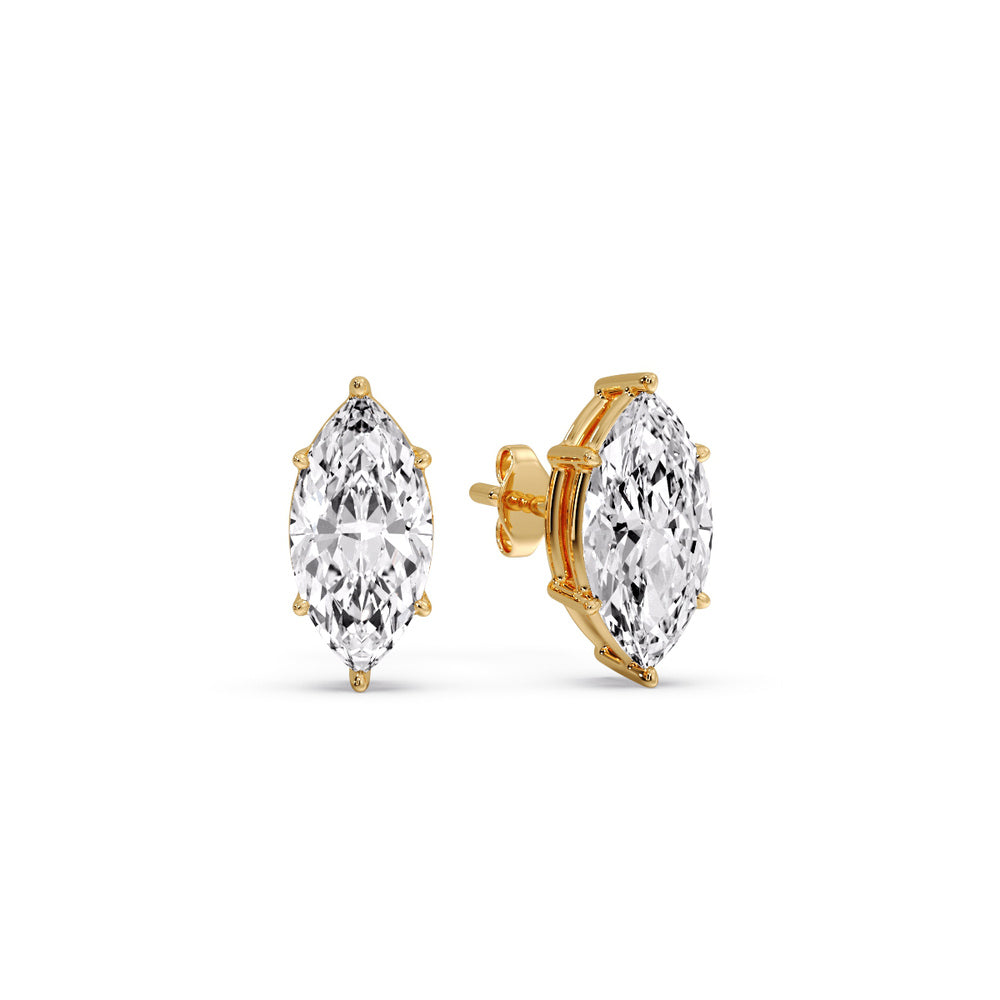 Marquise Diamond 6 Prong Stud Earrings