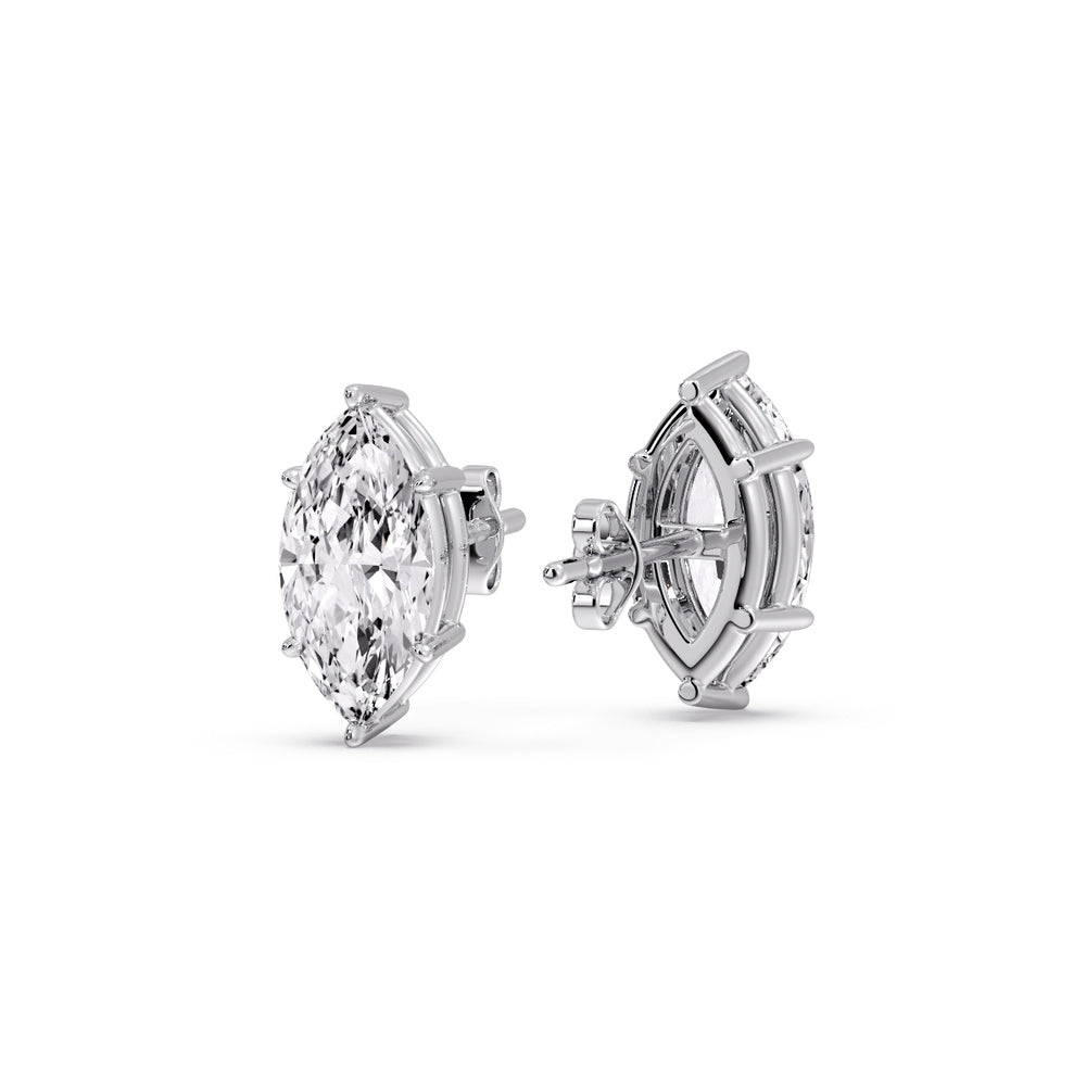 Marquise Diamond 6 Prong Stud Earrings