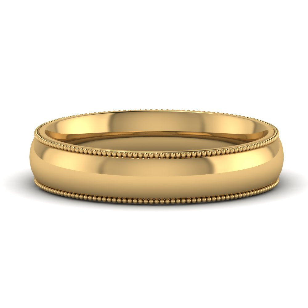 4 mm Comfort Fit Wedding Band Milgrain Edge
