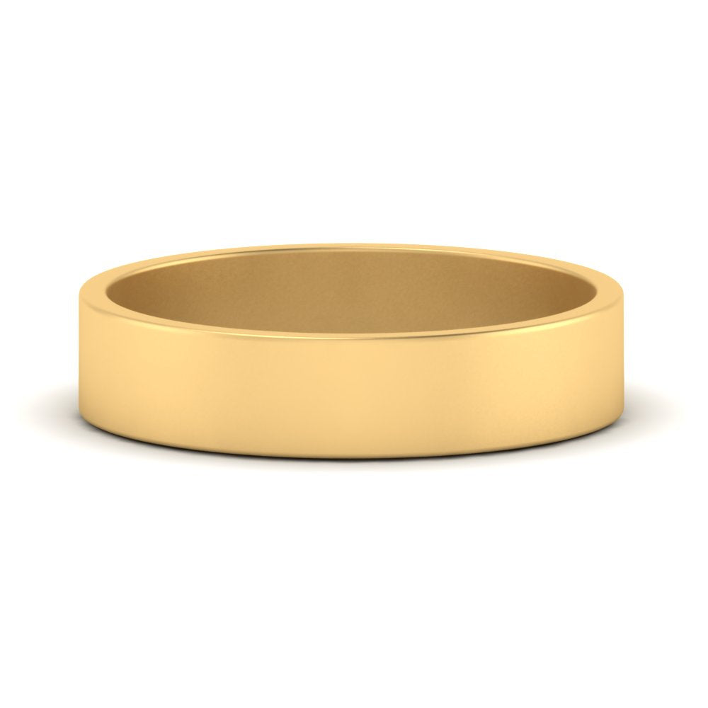 5 mm Flat Gold Wedding Band