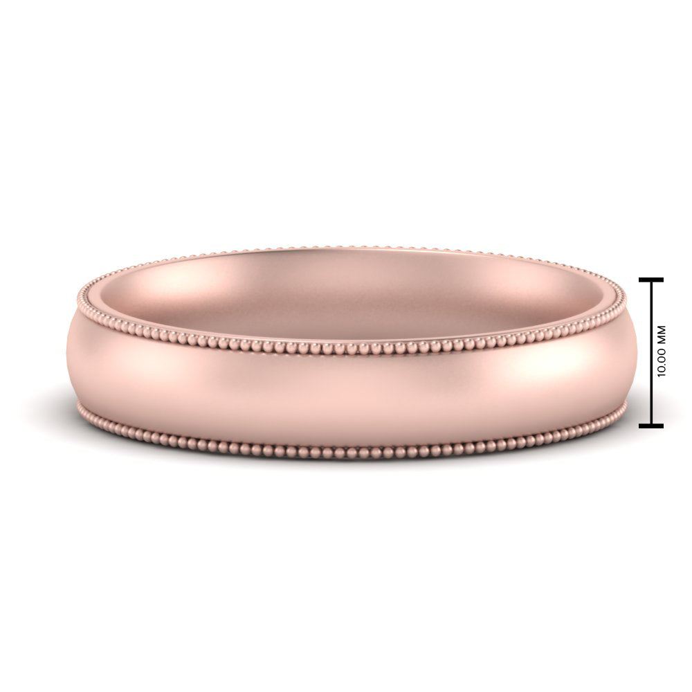 4 mm Milgrain Comfort Fit Mens Wedding Band