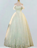 Mint green strapless long tulle ball gown,straps fairy evening party gown