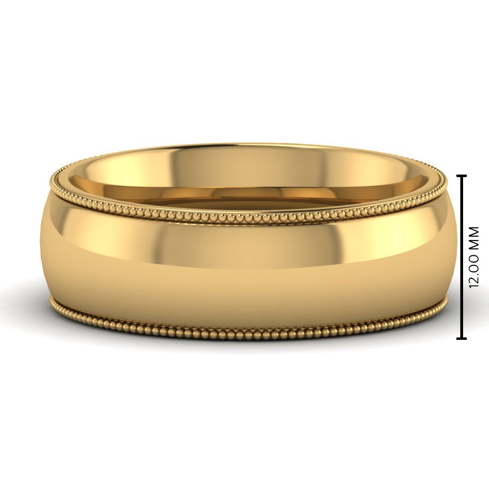 4 mm Comfort Fit Wedding Band Milgrain Edge