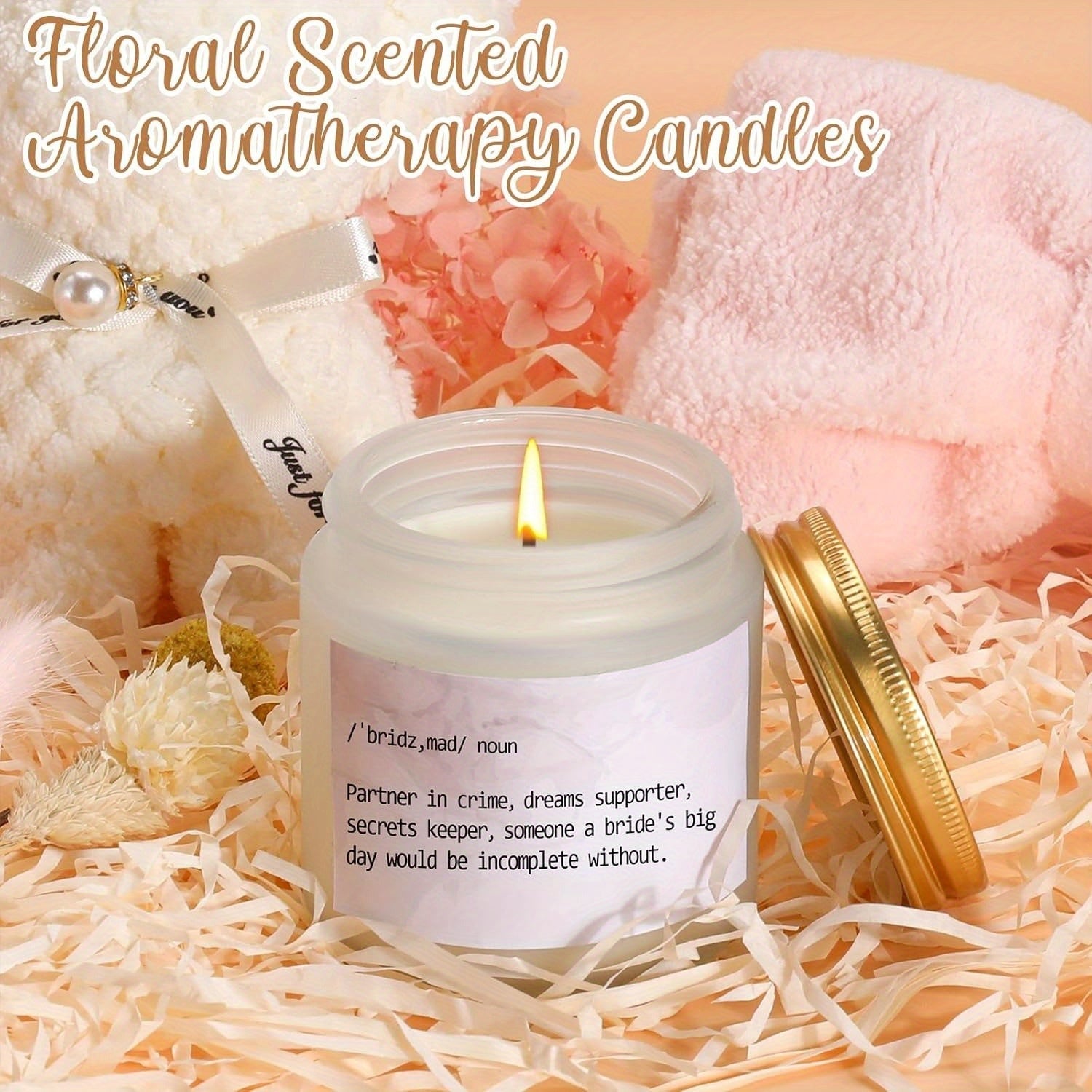 Will You Be My Bridesmaid Gift Box - Includes 6oz Wine Tumbler, Scented Candle, Spa Headband & Bear Towel - Perfect for Bridal Shower, Engagement & Wedding Party Gifts from Bride to Bridesmaids