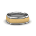 Two Tone Milgrain Square Mens Band Ring