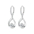 1CT Moissanite Waterdrop Necklace And Drop Earrings 925 Sterling Silver Wedding Bridal Jewelry Set