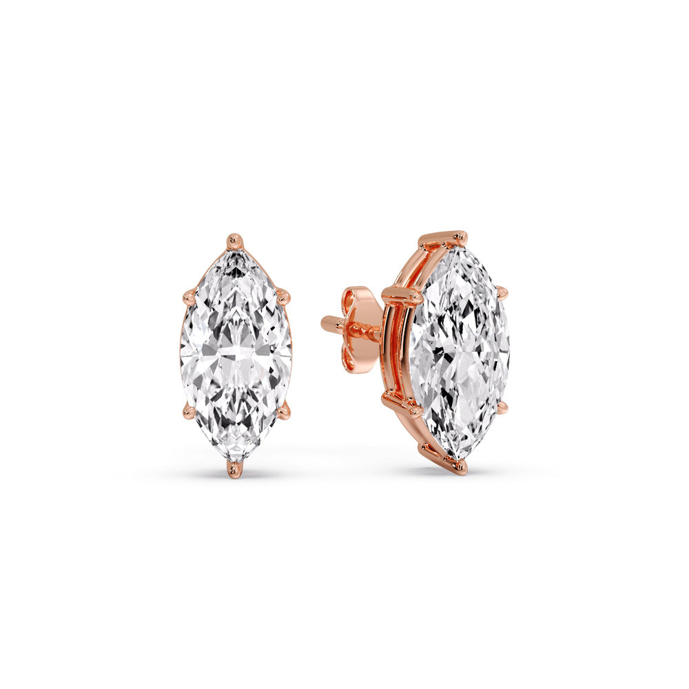 Marquise Diamond 6 Prong Stud Earrings