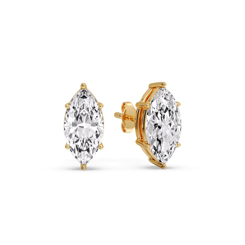 Marquise Diamond 6 Prong Stud Earrings