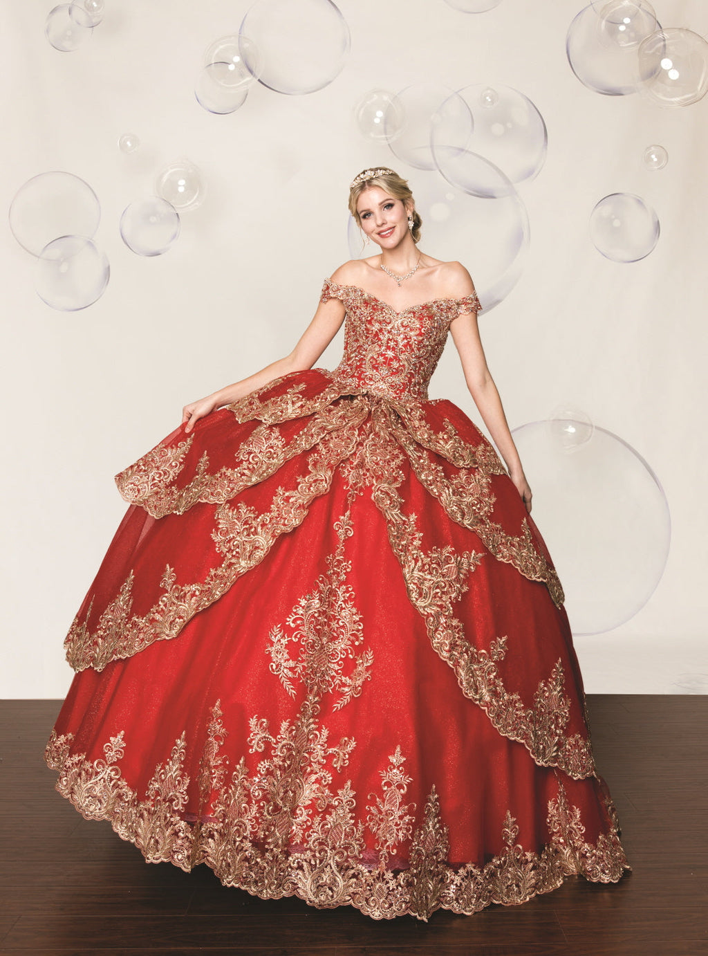 (LIVE 86) Beautiful Quinceanera Dress w/ Flower Design for Special Occasions