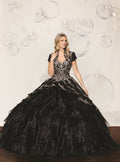 (LIVE 67) Quinceanera Ball Gown Dress  Flounced Skirt Formal Party Dress for Special Occasions Black