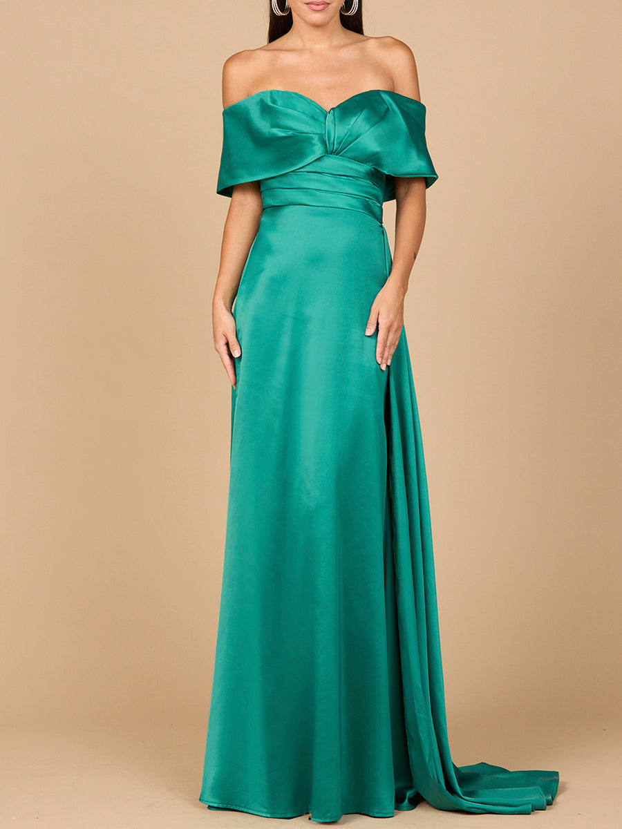 Off Shoulder Satin Dress