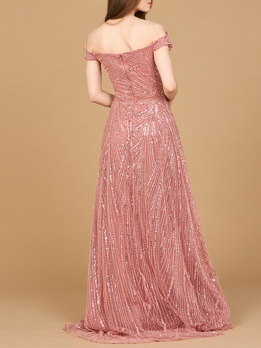 Off Shoulder Beaded Ballgown