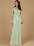 Asymmetrical, Beaded Gown