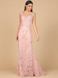 Overskirt Lace Fitted V-Neck Gown