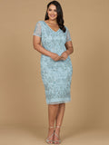 Beaded Midi Dress with Cap Sleeves