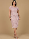 Beaded Midi Dress with Cap Sleeves