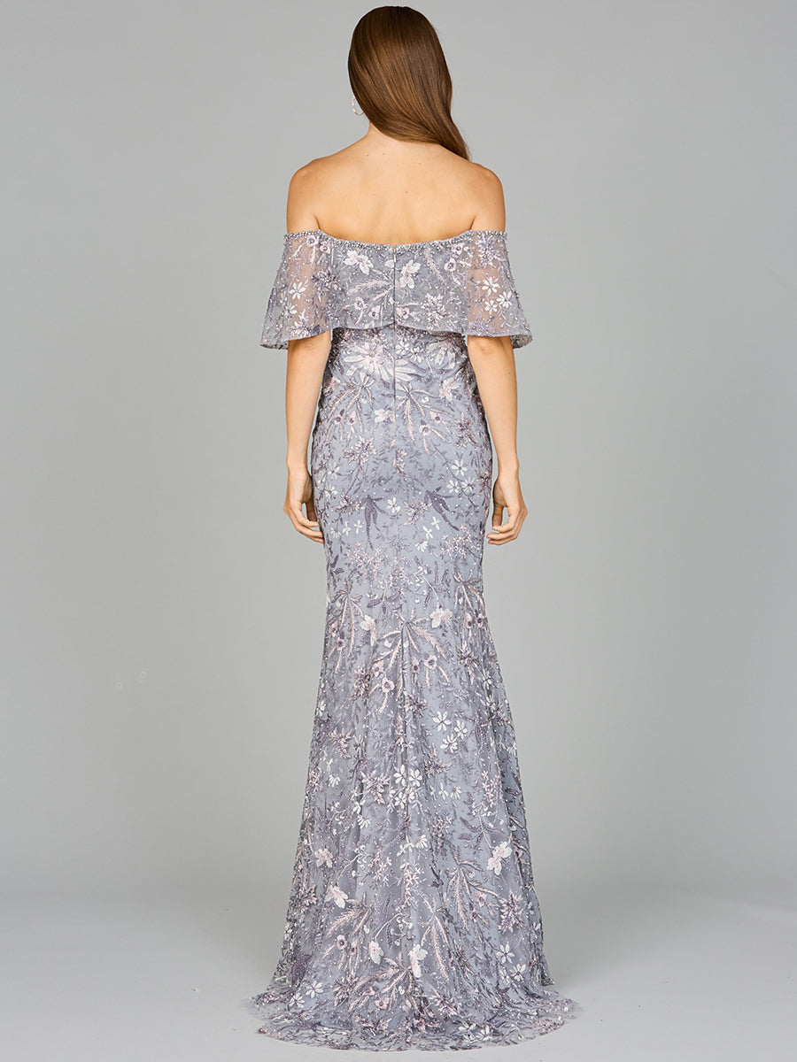 Elegant Off Shoulder Embellished Gown