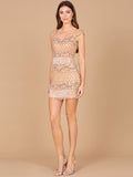 Beaded Cocktail Dress with Cap Sleeves and Fringe