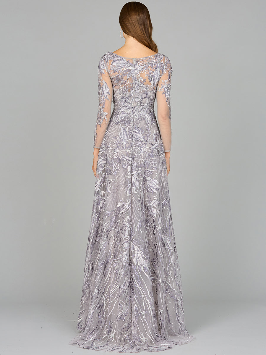 Long Sleeve Modest A-line Gown