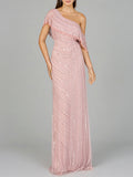 Off Shoulder Sheath Beaded Gown
