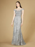 Cap Sleeve, Mermaid Lace Gown with High Neck OUTLET