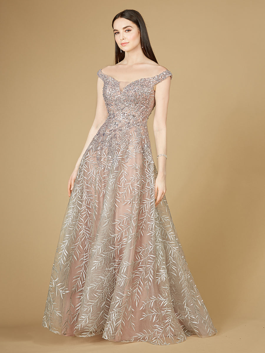 Elegant Off Shoulder Lace Ballgown