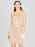 Lara 28859 - Spaghetti Strap Beaded Cocktail Dress