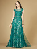 Inspired Lace Gown with Cap Sleeves
