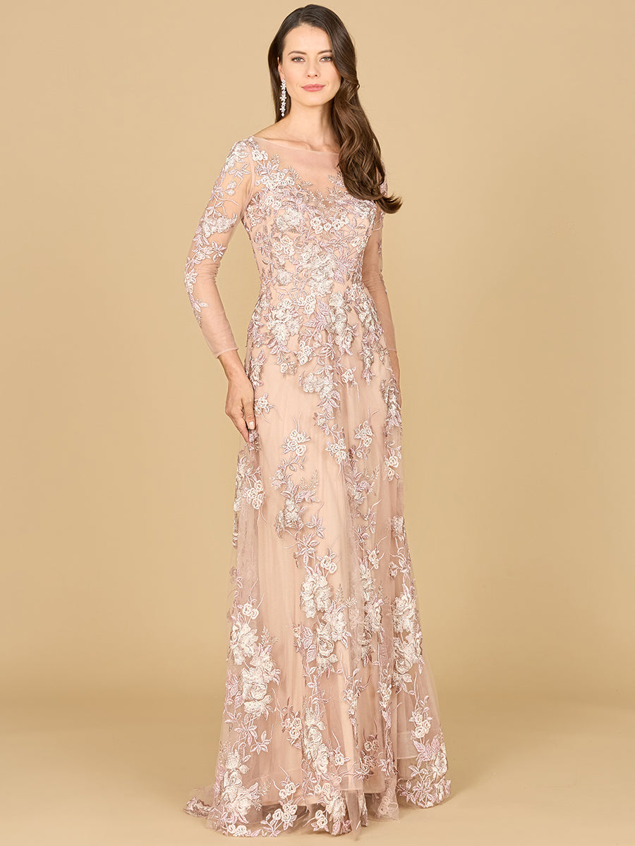 Long Sleeve Modest Lace Gown