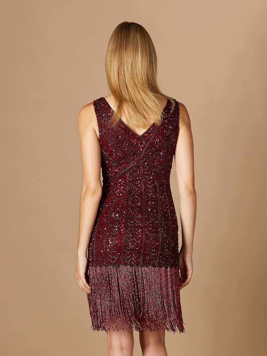 Beaded Fringe Cocktail Dress