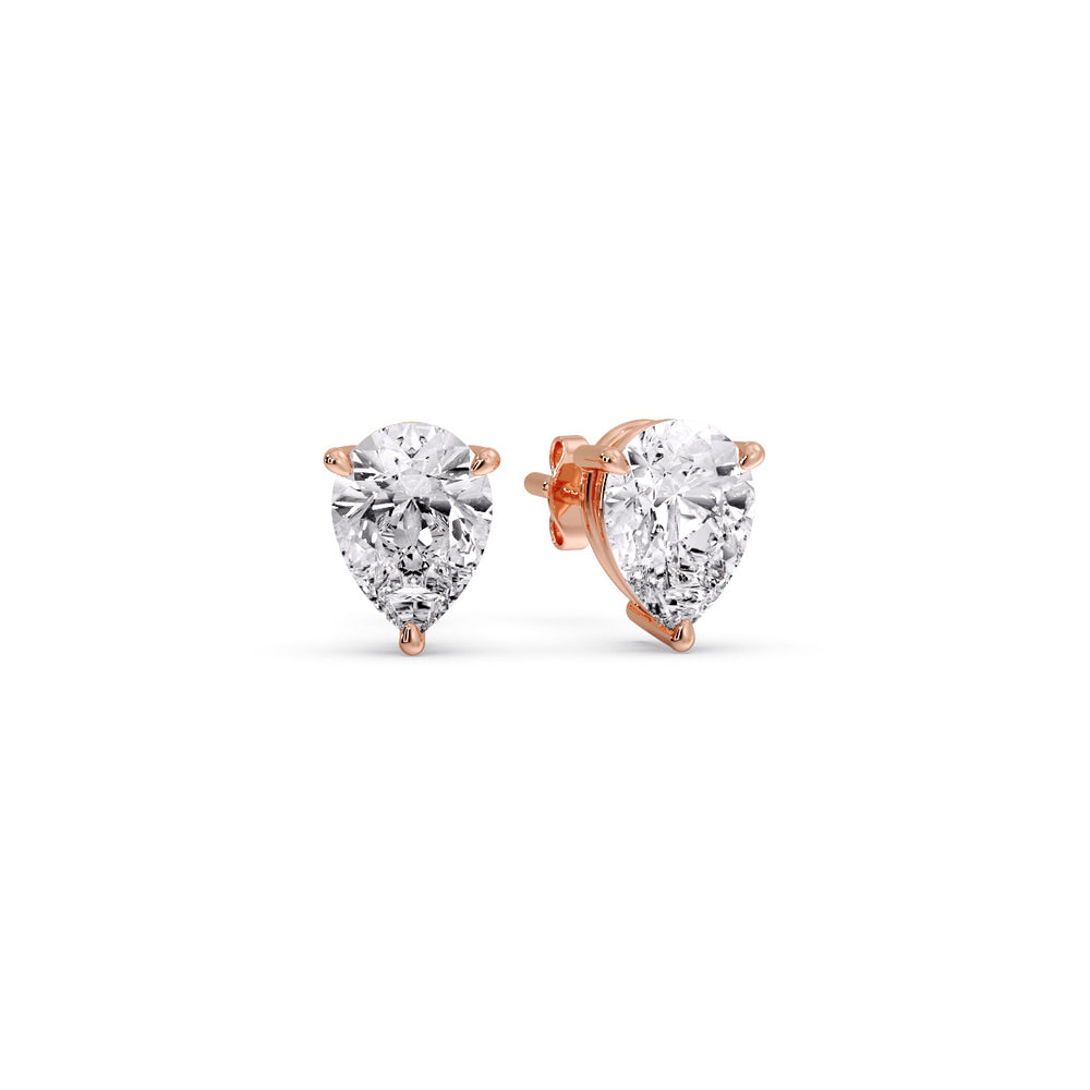 Diamond Pear Cut 3 Prong Earring