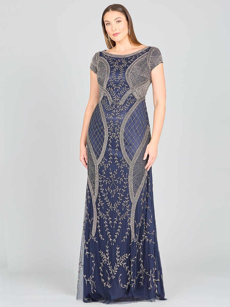 Lara 33609 - Cap Sleeve Modestly Covered Dress