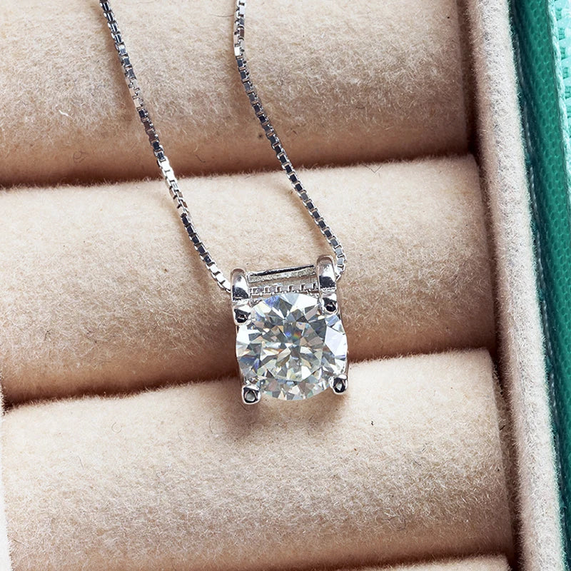 3ct D-Color Moissanite Necklace & Earrings Set Sterling Silver 925 Bridal Gift